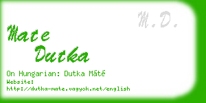 mate dutka business card