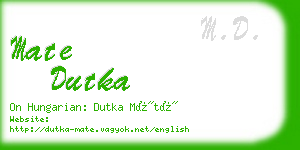 mate dutka business card